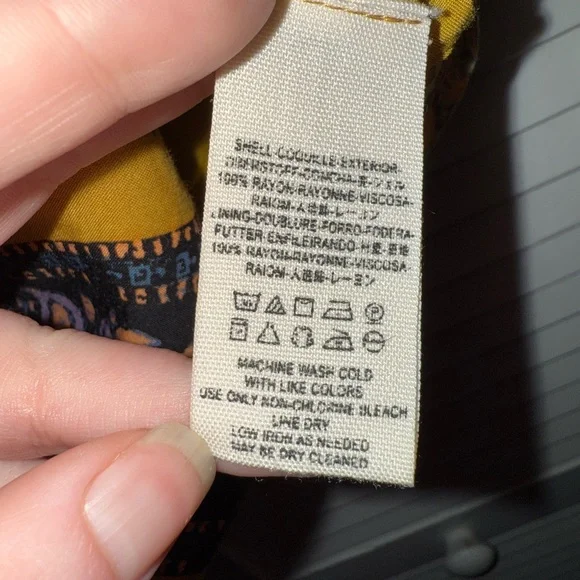 Free People keyhole Boho printed Mini Dress, rayon, ties in back! Festival dress - Picture 7 of 7